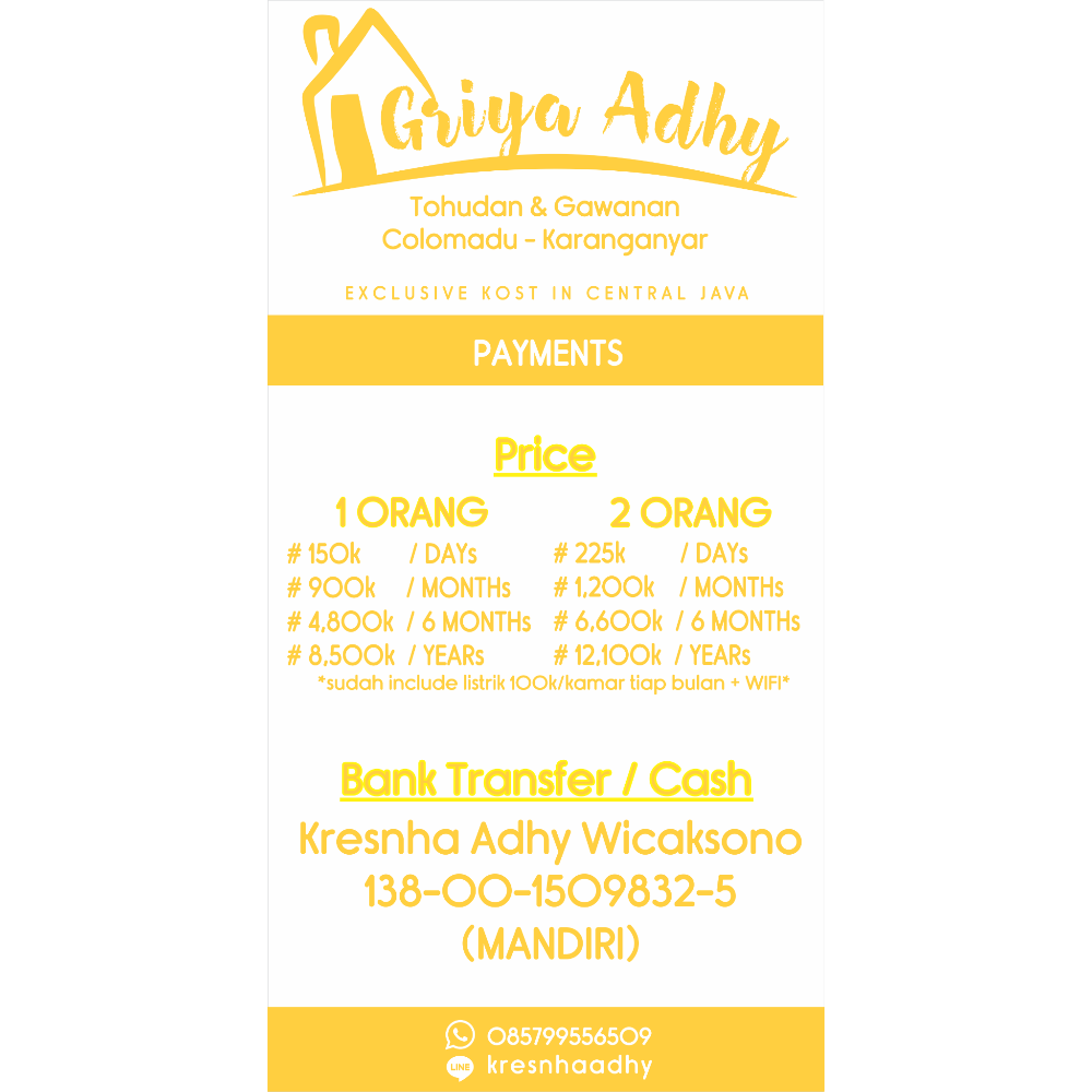 GRIYA ADHY    Kost & Guesthouse Exclusive Solo Surakarta Image