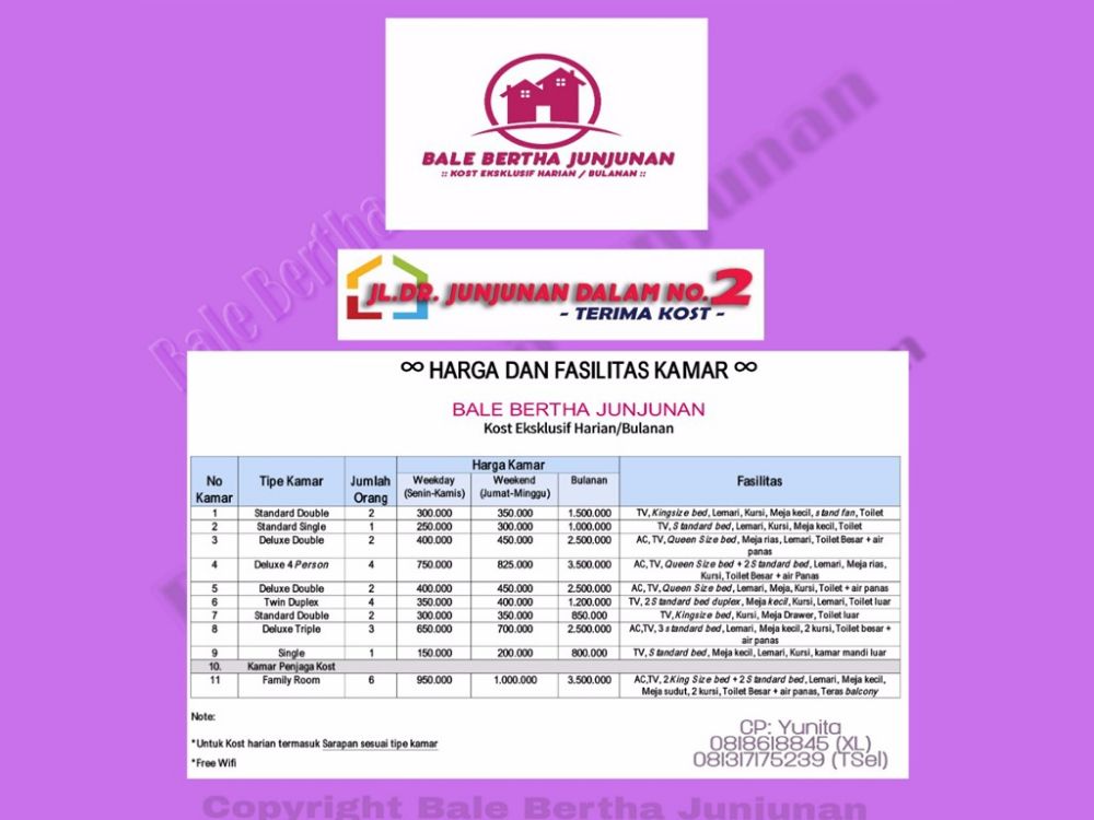 KOST NYAMAN DI PASTEUR Image