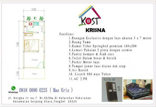 Kost Pria / Wanita / Suami-Istri di Alam Sutera Tangerang Selatan Image